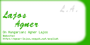 lajos agner business card